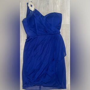 Xscape One Shoulder Royal Blue Dress